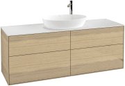 Тумба под раковину Villeroy & Boch Finion 160х50,1 см с подсветкой МДФ шпон дуба/стекло белое матовое G97100PC