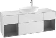 Тумба під раковину Villeroy & Boch Finion 160х50,1 см із підсвічуванням МДФ білий матовий лак/скло біле матове F981GKMT