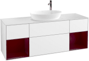 Тумба под раковину Villeroy & Boch Finion 160х50,1 см с подсветкой МДФ глянцевый белый лак/стекло белое матовое F981HBGF
