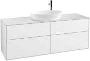 Тумба під раковину Villeroy & Boch Finion 160х50,1 см з підсвіткою МДФ білий глянцевий лак/скло біле матове G97100GF