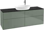 Тумба под раковину Villeroy & Boch Finion 160х50,1 см МДФ оливковый матовый лак/стекло черное матовое F97200GM