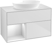 Тумба под раковину Villeroy & Boch Finion 100х50,1 см с подсветкой МДФ белый матовый лак/стекло белое матовое GA11MTMT