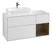 Тумба під раковину Villeroy & Boch Finion 120х50,1 см із підсвічуванням МДФ білий матовий лак/скло біле матове F151GNMT