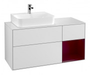 Тумба під раковину Villeroy & Boch Finion 120х50,1 см із підсвічуванням МДФ білий матовий лак/скло біле матове F151HBMT