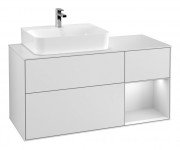 Тумба під раковину Villeroy & Boch Finion 120х50,1 см із підсвічуванням МДФ білий матовий лак/скло біле матове F151MTMT