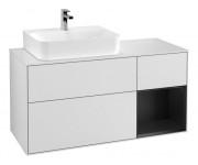 Тумба під раковину Villeroy & Boch Finion 120х50,1 см із підсвічуванням МДФ білий матовий лак/скло біле матове F151PDMT