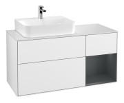 Тумба под раковину Villeroy & Boch Finion 120х50,1 см с подсветкой МДФ глянцевый белый лак/стекло белое матовое F151HGGF