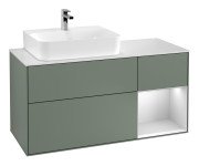 Тумба под раковину Villeroy & Boch Finion 120х50,1 см с подсветкой МДФ оливковый матовый лак/стекло белое матовое F151MTGM