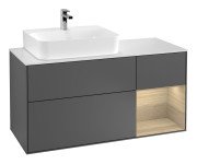 Тумба під раковину Villeroy & Boch Finion 120х50,1 см із підсвічуванням МДФ антрацит матовий лак/скло біле матове F151PCGK