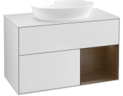 Тумба під раковину Villeroy & Boch Finion 100х50,1 см із підсвічуванням МДФ білий матовий лак/скло біле матове FA21GNMT