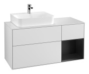 Тумба під раковину Villeroy & Boch Finion 120х50,1 см із підсвічуванням МДФ білий матовий лак/скло біле матове G151PDMT