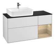 Тумба під раковину Villeroy & Boch Finion 120х50,1 см із підсвічуванням МДФ білий матовий лак/скло чорне матове F152PCMT