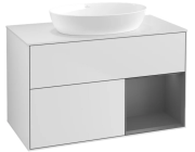 Тумба під раковину Villeroy & Boch Finion 100х50,1 см із підсвічуванням МДФ білий матовий лак/скло біле матове FA21GKMT