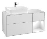 Тумба под раковину Villeroy & Boch Finion 120х50,1 см с подсветкой МДФ белый матовый лак/стекло белое матовое G151GFMT