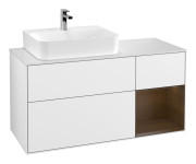 Тумба под раковину Villeroy & Boch Finion 120х50,1 см с подсветкой МДФ глянцевый белый лак/стекло белое матовое G151GNGF
