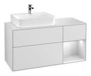 Тумба под раковину Villeroy & Boch Finion 120х50,1 см с подсветкой МДФ белый матовый лак/стекло белое матовое G151MTMT