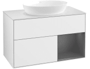 Тумба под раковину Villeroy & Boch Finion 100х50,1 см с подсветкой МДФ глянцевый белый лак/стекло белое матовое FA21GKGF