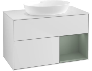 Тумба під раковину Villeroy & Boch Finion 100х50,1 см із підсвічуванням МДФ білий матовий лак/скло біле матове FA21GMMT