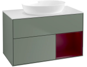 Тумба под раковину Villeroy & Boch Finion 100х50,1 см с подсветкой МДФ оливковый матовый лак/стекло белое матовое FA21HBGM