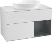 Тумба под раковину Villeroy & Boch Finion 100х50,1 см с подсветкой МДФ белый матовый лак/стекло белое матовое FA21HGMT