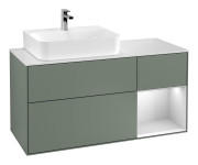 Тумба под раковину Villeroy & Boch Finion 120х50,1 см с подсветкой МДФ оливковый матовый лак/стекло белое матовое G151MTGM