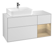 Тумба під раковину Villeroy & Boch Finion 120х50,1 см із підсвічуванням МДФ білий матовий лак/скло біле матове G151PCMT