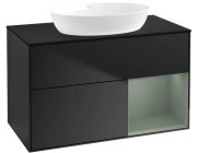 Тумба под раковину Villeroy & Boch Finion 100х50,1 см с подсветкой МДФ черный матовый лак/стекло черное матовое FA22GMPD