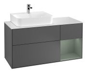 Тумба под раковину Villeroy & Boch Finion 120х50,1 см с подсветкой МДФ антрацит матовый лак/стекло белое матовое G151GMGK