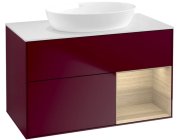 Тумба под раковину Villeroy & Boch Finion 100х50,1 см с подсветкой МДФ пион матовый лак/стекло белое матовое FA21PCHB