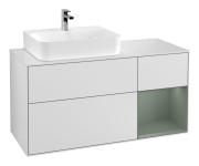 Тумба под раковину Villeroy & Boch Finion 120х50,1 см с подсветкой МДФ белый матовый лак/стекло белое матовое G151GMMT