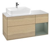 Тумба под раковину Villeroy & Boch Finion 120х50,1 см с подсветкой МДФ шпон дуба/стекло белое матовое  G151GMPC