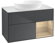 Тумба под раковину Villeroy & Boch Finion 100х50,1 см с подсветкой МДФ темно-синий матовый лак/стекло белое матовое FA21PCHG