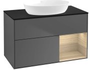 Тумба под раковину Villeroy & Boch Finion 100х50,1 см с подсветкой МДФ антрацит матовый лак/стекло черное матовое FA22PCGK