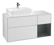 Тумба під раковину Villeroy & Boch Finion 120х50,1 см із підсвічуванням МДФ білий матовий лак/скло біле матове G151HGMT