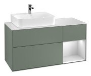 Тумба под раковину Villeroy & Boch Finion 120х50,1 см с подсветкой МДФ оливковый матовый лак/стекло белое матовое G151MTGM