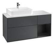 Тумба под раковину Villeroy & Boch Finion 120х50,1 см с подсветкой МДФ темно-синий матовый лак/стекло белое матовое G151PDHG