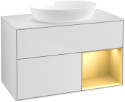 Тумба под раковину Villeroy & Boch Finion 100х50,1 см с подсветкой МДФ белый матовый лак/стекло белое матовое GA21HFMT