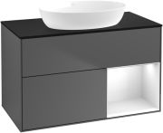 Тумба под раковину Villeroy & Boch Finion 100х50,1 см с подсветкой МДФ антрацит матовый лак/стекло черное матовое GA22GFGK