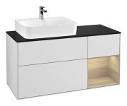 Тумба под раковину Villeroy & Boch Finion 120х50,1 см с подсветкой МДФ белый матовый лак/стекло черное матовое G152PCMT