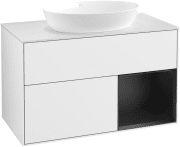 Тумба под раковину Villeroy & Boch Finion 100х50,1 см с подсветкой МДФ глянцевый белый лак/стекло белое матовое GA21PDGF