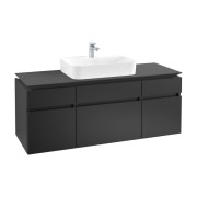 Тумба під раковину Villeroy&Boch Legato 140х55 см МДФ/ДСП чорний матовий лак B76000PD