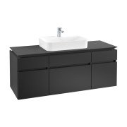 Тумба під раковину Villeroy&Boch Legato 140х55 см МДФ/ДСП чорний матовий лак B76000PD
