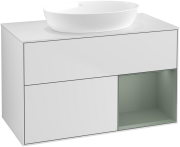 Тумба под раковину Villeroy & Boch Finion 100х50,1 см с подсветкой МДФ белый матовый лак/стекло белое матовое GA21GMMT