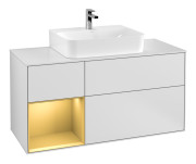 Тумба под раковину Villeroy & Boch Finion 120х50,1 см с подсветкой МДФ белый матовый лак/стекло белое матовое F161HFMT