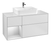 Тумба под раковину Villeroy & Boch Finion 120х50,1 см с подсветкой МДФ белый матовый лак/стекло белое матовое F161MTMT