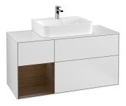 Тумба под раковину Villeroy & Boch Finion 120х50,1 см с подсветкой МДФ белый матовый лак/стекло белое матовое F161GNMT