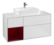 Тумба под раковину Villeroy & Boch Finion 120х50,1 см с подсветкой МДФ белый матовый лак/стекло белое матовое F161HBMT