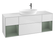 Тумба під раковину Villeroy & Boch Finion 160х50,1 см із підсвічуванням МДФ білий матовий лак/скло біле матове F981GMMT