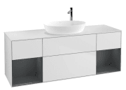 Тумба під раковину Villeroy & Boch Finion 160х50,1 см із підсвічуванням МДФ білий матовий лак/скло біле матове F981HGMT
