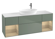 Тумба под раковину Villeroy & Boch Finion 160х50,1 см с подсветкой МДФ оливковый матовый лак/стекло белое матовое F981PCGM